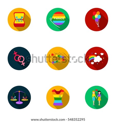 Gay set icons in flat style. Big collection of gay vector symbol stock illustration