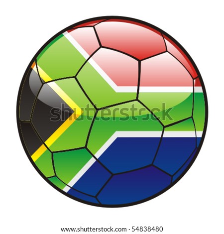vector illustration of South Africa flag on soccer ball