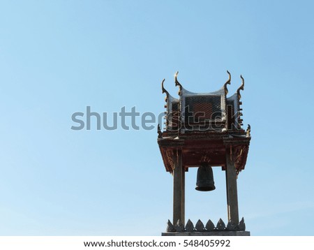 Belfry in the marble temple or Wat Benchamabophit Dusit Wanaram in Bangkok, Thailand.          