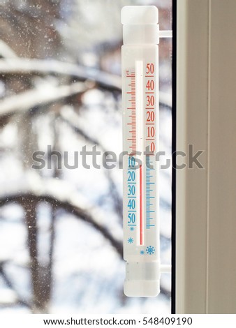 outdoor thermometer. winter