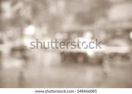 Blurred  background abstract and can be illustration to article of Traffic in rainy day in the city