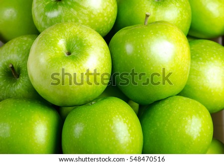 Close-up apple background,Green apple fruit background.