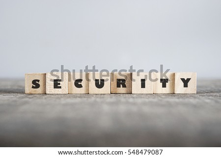 SECURITY word made with building blocks