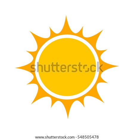 Flat design sun icon. Vector illustration