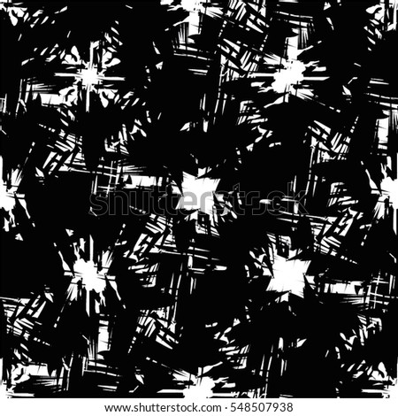 Doodle monochrome pattern, fireworks, seamless vector.