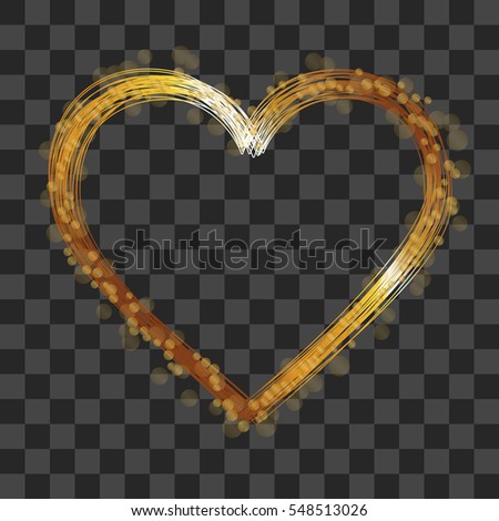 Happy Valentines Day. Holiday vector illustration of shiny heart path isolated. Valentines day decoration element for design. glowing background