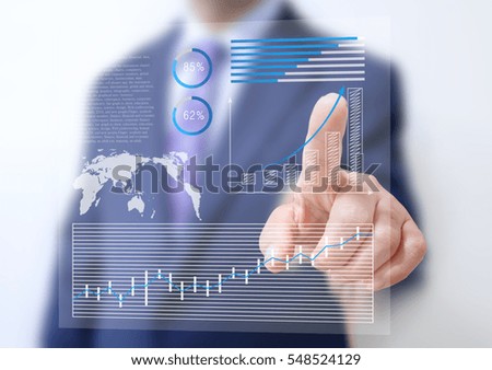 businessman touch screen