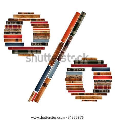 Font composed of spines of books
