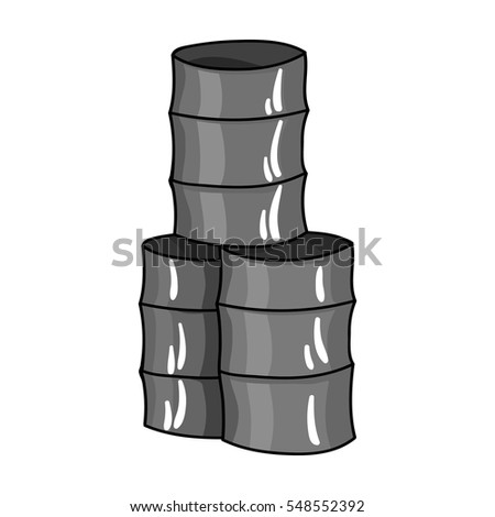 Barricade from barrels icon in outline style isolated on white background. Paintball symbol stock vector illustration.