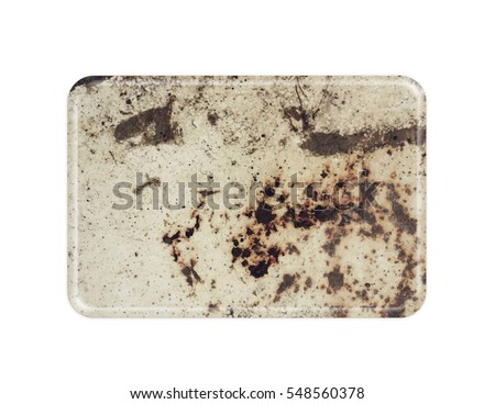 Old plate isolated on white background