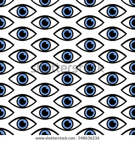 Abstract seamless pattern made of eye icons.