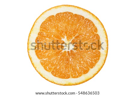 orange slice isolated on white background Royalty-Free Stock Photo #548636503
