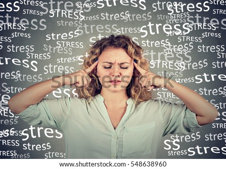 sad young woman with worried stressed face expression  Royalty-Free Stock Photo #548638960