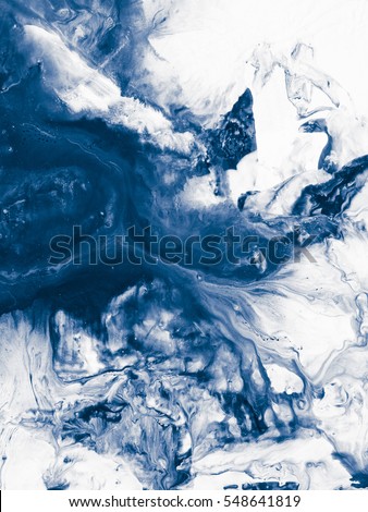 Blue creative abstract hand painted background, wallpaper, texture, acrylic painting on canvas. Modern art. Contemporary art.