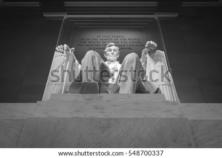 Looking up at Lincoln Memorial, Washington DC