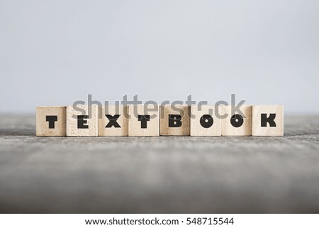 TEXTBOOK word made with building blocks