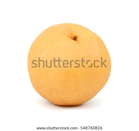 Ripe pear fruit isolated on white background