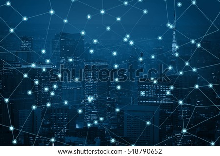 Internet Concept of global business. Electronics, Wi-Fi, rays, television, mobile and satellite communications Royalty-Free Stock Photo #548790652