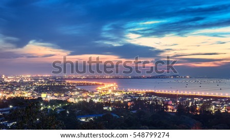 Pattaya city at night, Chonburi province, Thailand, Asia