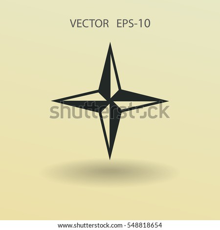 Flat icon of compass. vector illustration