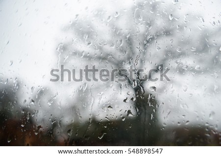 glass and raindrops