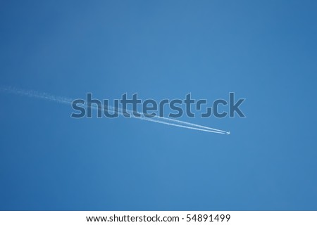 Plane with vapor stripes