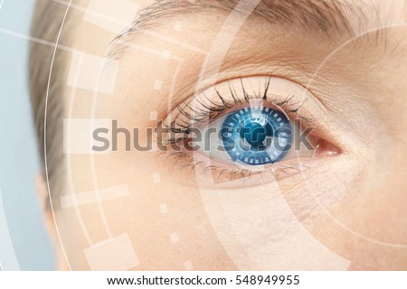 Ophthalmologist concept. Woman's eye, closeup Royalty-Free Stock Photo #548949955