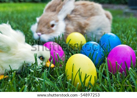 spring critters with easter eggs