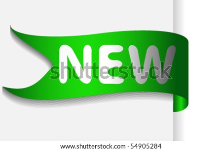 Green ribbon with text new
