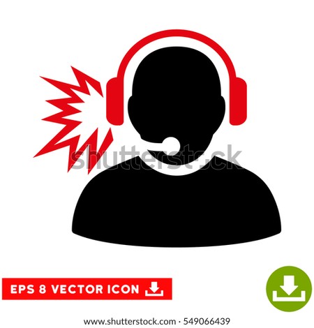 Operator Message EPS vector icon. Illustration style is flat iconic bicolor intensive red and black symbol on white background.
