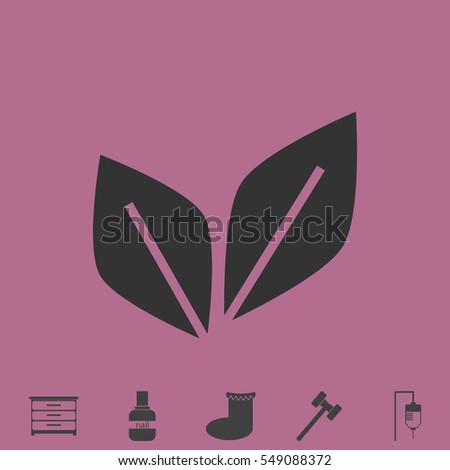 Leaf Pair icon flat. Simple vector grey pictogram and bonus symbol