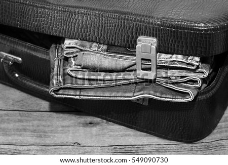 Jeans in the suitcase, travel