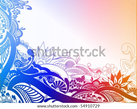 modern floral elements with abstract shapes. vector illustration,