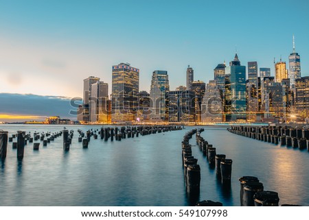 Skyline of New York City Night