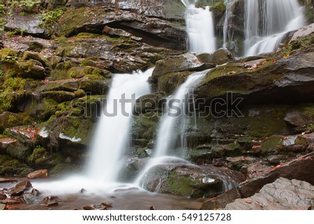 Mountain stream in the autumn forest