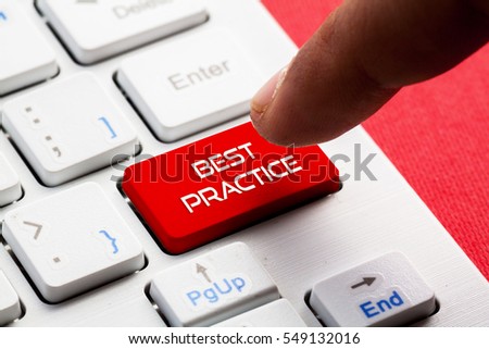BEST PRACTICE word concept button on keyboard