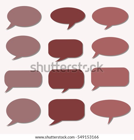 Thought frame. Speech bubble. Dream cloud. Talk balloon. Quote box.  Set of vector illustration icons.
