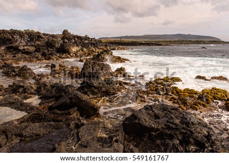 Rocks of the coast of the Easter Island, Chile