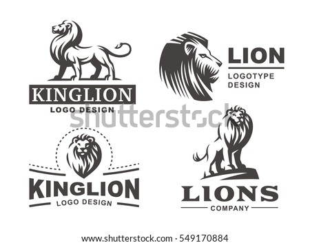 Lion logo set - vector illustration, emblem design on white background. Royalty-Free Stock Photo #549170884