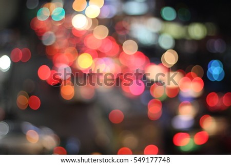 Abstract image out of focus lights in the city or Night Light