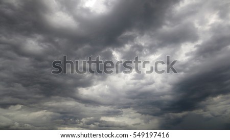 dramatic black cloud before rainy