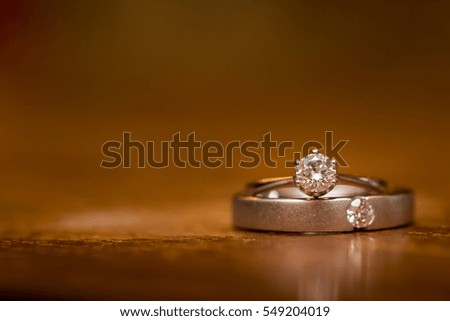 wedding rings in noise background