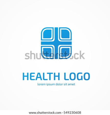 Logo design abstract medical vector template. Illustration design of logotype cross health symbol 