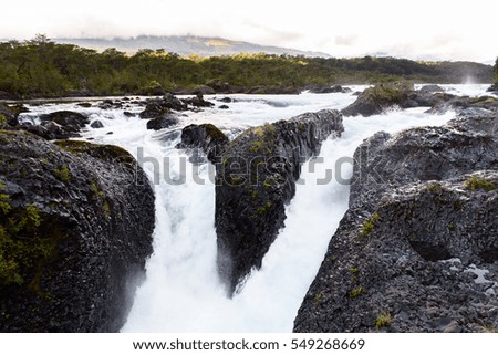 Petrohue waterfall in Vicente Perez Rosales National Park, Chile