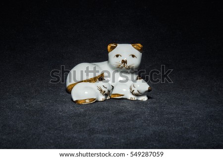 Cats decoration made of ceramic.