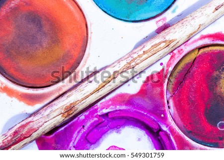 Colorful Grunge Abstract Detail with Water Colors Circles.