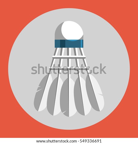 Colorful badminton shuttlecocks on a red background. Sports Equipment. Vector Illustration