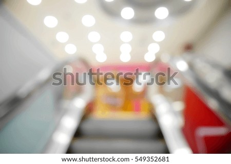 Picture blurred  for background abstract and can be illustration to article of escalator in shopping center