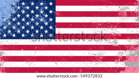 Grunge American flag.Vector flag of USA.