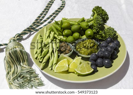 Green vegetables in a green setting